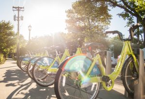 Nice Ride bike share station in Minneapolis. 