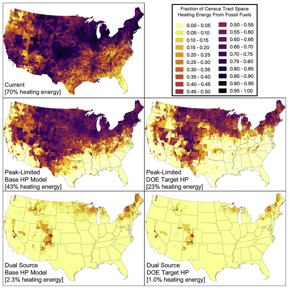 Fraction of census tract heating energy from fossil fuels
