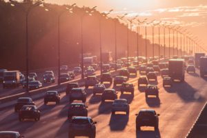 Cars on a highway